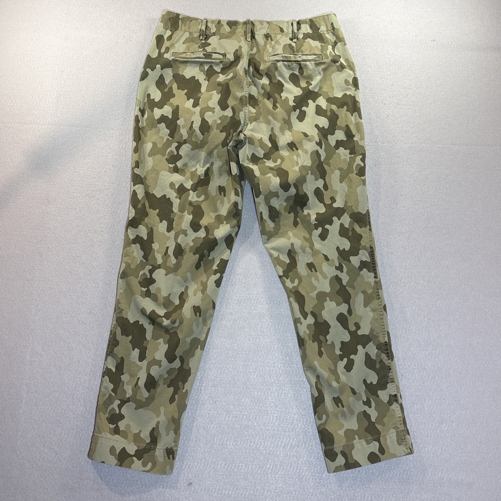 GAP Girlfriend Khaki Pants Womens Sz 12 Camo High Rise Straight Casual Military - Picture 6 of 10